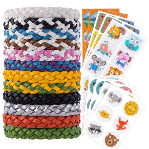 Zexrow Mosquito Repellent Bracelets 12 Pack + 60 Pcs Natural Patches | Deet-Free Natural Insect Mosquito Bands for Adults & Kids, 240H Protection Waterproof Adjustable for Outdoor, Travel & Festivals