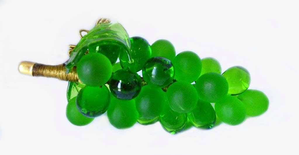 Murano Glass Grape Cluster, Large, Green