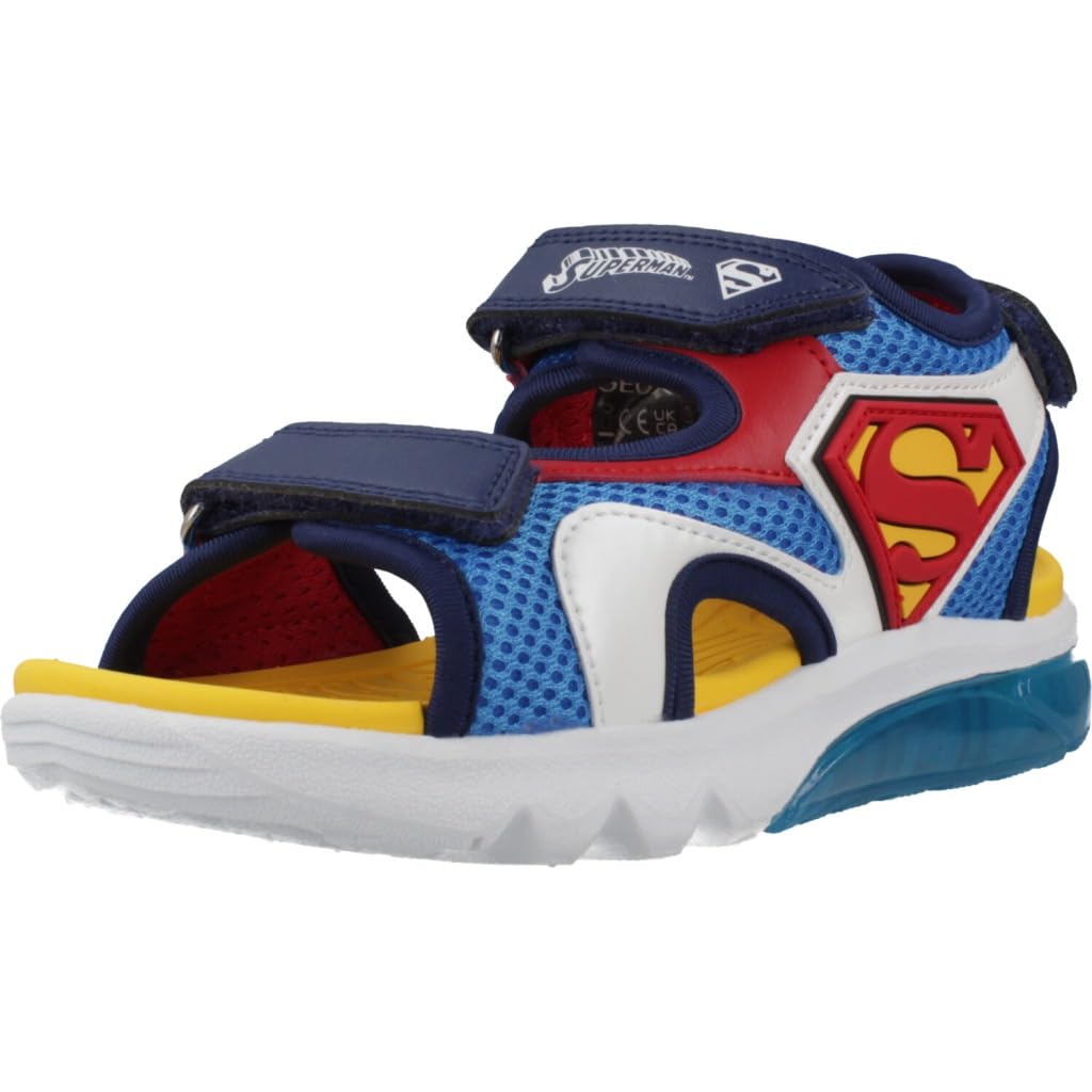 Geox J CIBERDRON B Sandal, LT Blue/Red, 31 EU