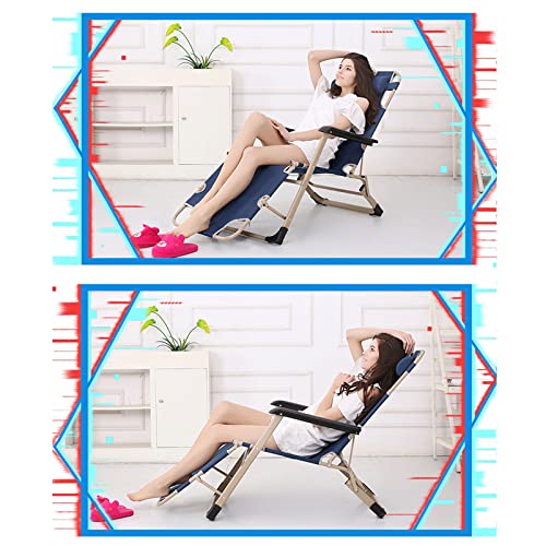 Chaise zero gravity pliante et transat de jardin inclinable avec oreiller - 7