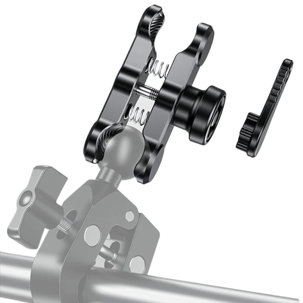 Support de Montage pour tête sphérique de 25mm, antivol, Bras à Double Prise, Support de téléphone de Moto, Bras de Serrage en Aluminium de 9cm