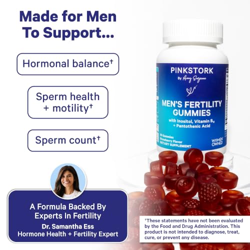 Image of Blue Stork Fertility Supplement Gummies for Men, 90 Count | Male Prenatal Vitamins, Conception Support, Reproductive Health, Hormonal Balance & Motility