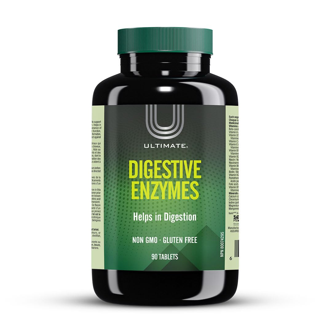 Ultimate Digestive Enzymes | with Papain, Bromelain, Betaine & Amylase | Supports Digestion | Reduces Bloating | Boosts Nutrient Absorption | Gluten-Free & Non-GMO | 90 Tablets
