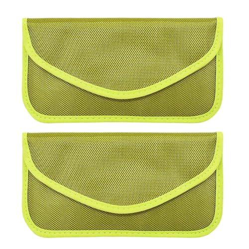 Wevdn 2PCS Faraday Bag, GPS RFID Signal Blocking Shielding Pouch for Key Phone Privacy Protection, Anti-Tracking Cellphone Car Key Fob Card Faraday Bag Wallet Case, Car Accessories (Green)