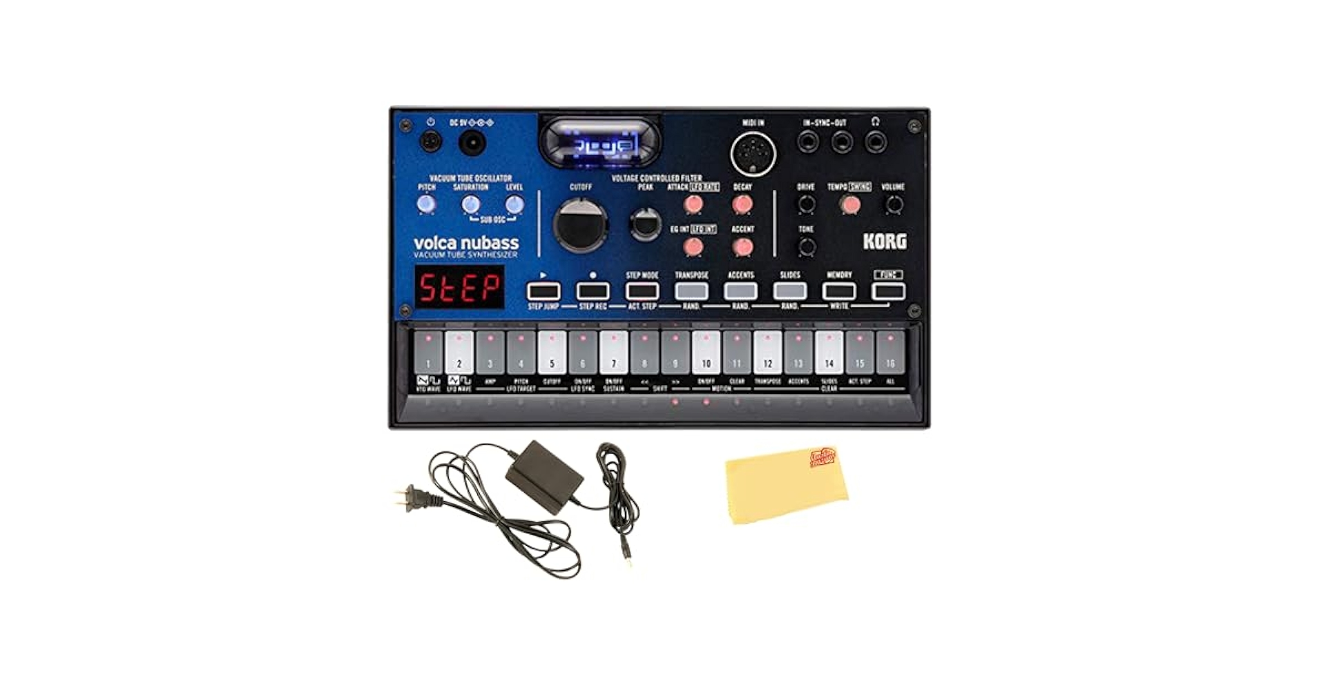 Amazon.com: Korg Volca Nubass Vacuum Tube Synthesizer Bundle