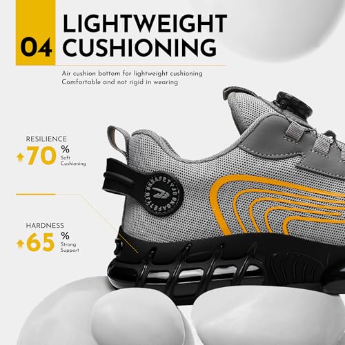 Image of Steel Toe Work Sneakers for Men Women Lightweight Comfortable Industrial & Construction Work Safety Shoes