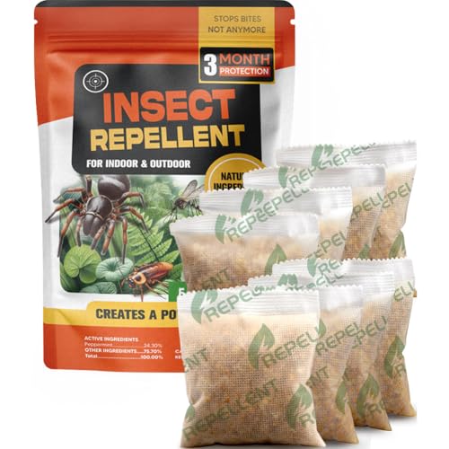 Pest Repellent, Indoor Spider Repellent, Natural Mosquito Repellent Outdoor, Bug Repellent Indoor Pet Safe, 3 Months Protection, Keep Pest Out of Home, Garden, Garage, RV, 8 Packs