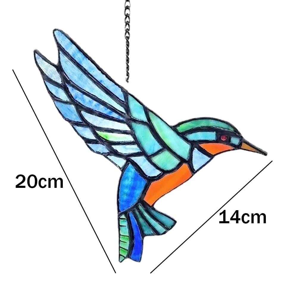 Lot De 4 Attrape-Soleil Colibri Cristal - 41x18 Cm - Prisme Arc-en-Ciel - Décoration Fenêtre Jardin Chambre Mariage Avec Crochets