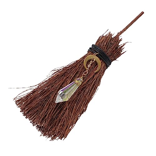 HOLIDYOYO Halloween Mini Broom Ornament Decorative Halloween Broom Witch Broom Pendant for Home
