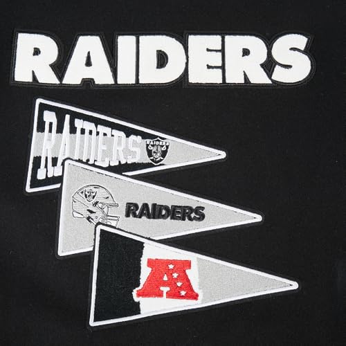Pro Standard Mens NFL Las Vegas Raiders Team Pennants Varsity Jacket Black/Gray 3XL - Image 6