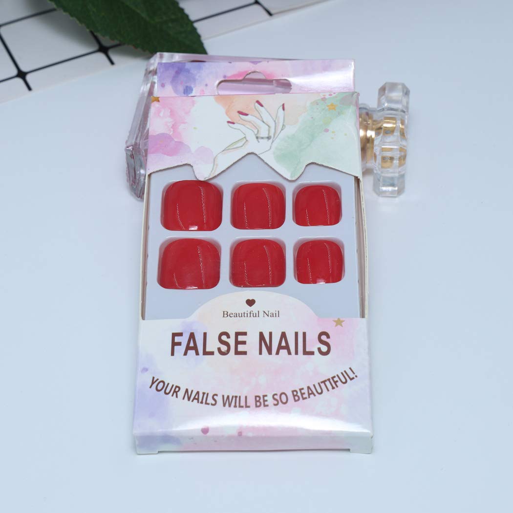 Yienate Knstliche Ngel fr Zehen, rot, schick, exquisit, fr Zehen, volle  Abdeckung, Nagelspitzen, Fungel, 24 Stck : Amazon.de: Kosmetik