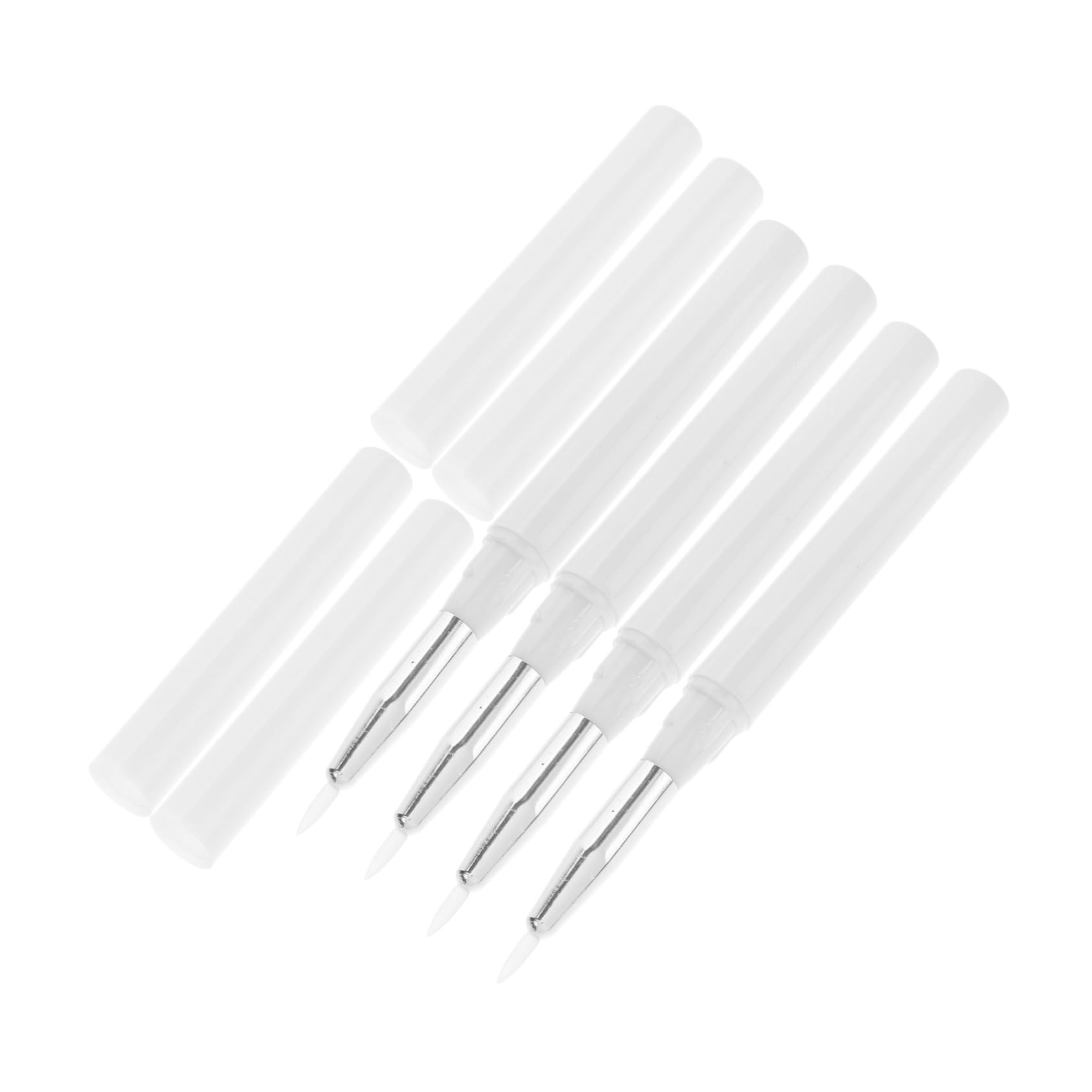 IWOWHERO Travel Makeup Kit 4pcs Silicone Makeup Brushes Lip Eye Applicators with Brush Caps