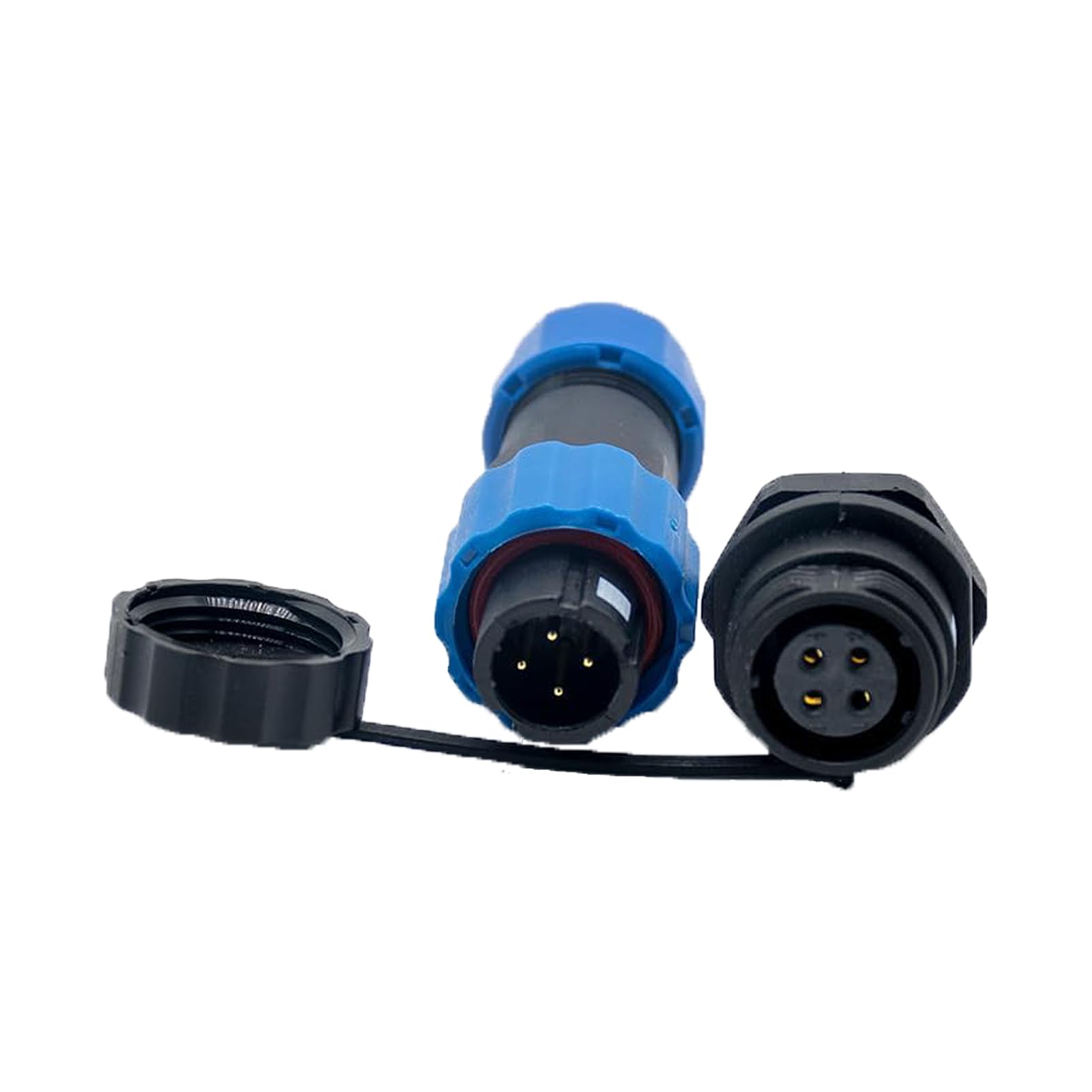 Elecbee IP68 Connectors Waterproof SP13 Series Male Plug & Female Socket 4 Pin Panel Mount