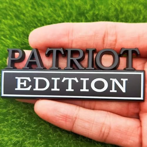 Image of Patriot Edition Emblem with Strong Adhesive, Patriot Car Emblem 3D Badge Decal Car Truck Replacement Compatible with Universal Vehicle, Truck, SUV (Black White)