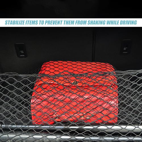 Gepäcknetz Auto,110x60cm Kofferraum Netztasche Ausziehbar auf 140x100cm Trennnetz Kofferraumnetz Auto Netz Kofferraum Gepäcknetz Wohnmobil Ladungssicherungsnetz für Meisten Fahrzeugtypen