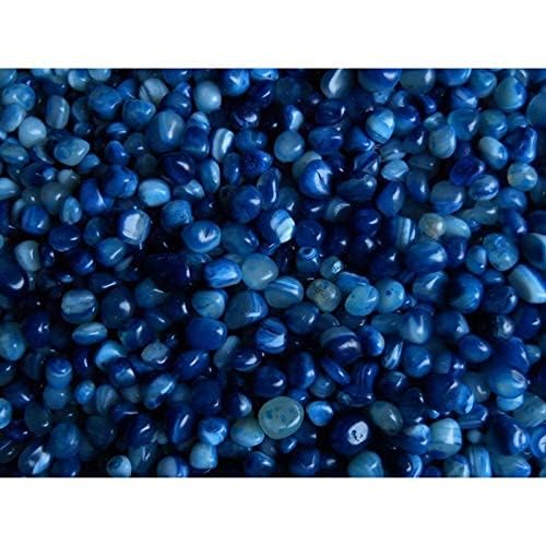 VANNEF Premium Decorative Blue Glossy Onyx Stone Pebbles for Vase Fillers Plant Pots Home Indoor Decoration (400 gm Blue)-image-35