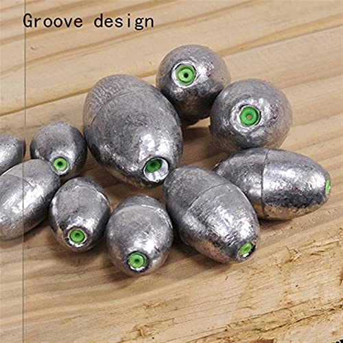 ZYZ 10 stks Vissen Sinker Plastic Core Olive-vormige Lood Sinker Worping Rod Sea Pole Hollow Core Lead Sinker Fishing Accessories (Size : 20g)