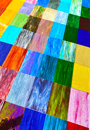 PALJOLLY 6 Blatt große, schillernde Buntglasplatte, 15,2 x 19,5 cm, irisiertes Glasblech, Buntglaszubehör, Regenbogenfarben für Glas-Hobby-Projekte und Bastelarbeiten