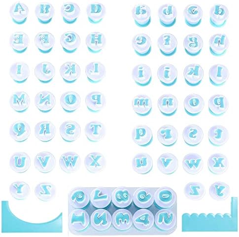 Nuoda Fondant Alphabet/Letter Cutters and Number set,Cake Biscuit Mold,Cake Decorating Tools, Cookie Stamp Impress,Embosser Cutter,DIY Sugar Cookies Chocolate Plunger(3 Set of Number and Letters)