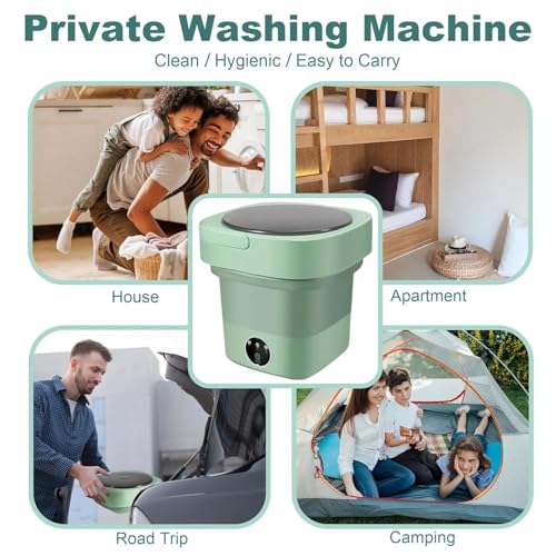 Image of ZYNTO 11LPortable Mini Washing Machine, Foldable Washing Machine Top Load Fully Automatic with 3 Modes Spinner and Dryer, Semi Automatic Bucket Washer for Travel, Home, Baby Clothes (Multi) (STANDARD)