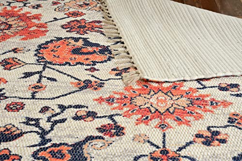 Image of HOMADORN Handmade Sustainable Printed Modern Dhurrie /Rugs /Carpet upcycled from Scrap Fabric for Living Room /Bedside Runner for Enhanced Decor (2x3 feet)
