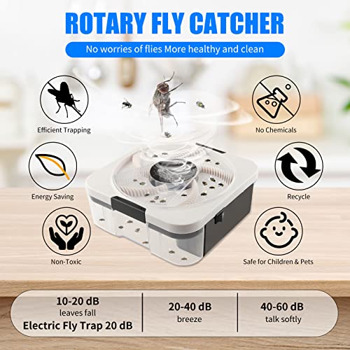 Electric Fly Trap Fly Trap Pest Device Gnat Flying Insect Trap Automatic Indoor Fly Trap Fly Catcher Pest Control Traps Pest Reject Control Catcher Insect Repellents Tools For Ranch, Garden (2 Pcs) #TOP3