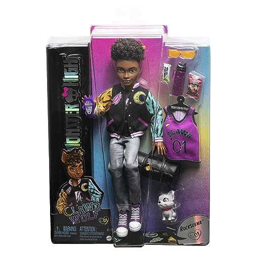 Monster High Poupée Articulée Clawd Wolf avec Gargouille Bulldog Et Accessoires Thématiques À Collectionner Jouet Enfant Dès HNF65 - vue 6