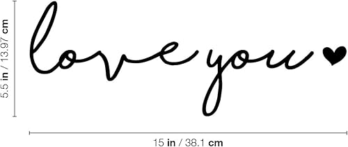 Miniatura 3 de Calcomanía de vinilo para pared, 5.5 x 15 pulgadas, bonita y encantadora calcomanía inspiradora con cita cursiva para parejas y familia, dormitorio,