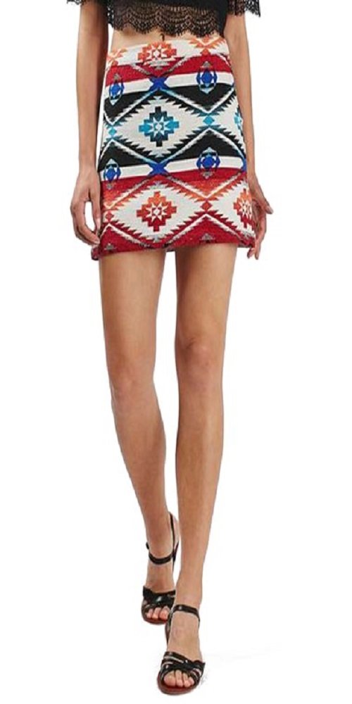 Women's Topshop Southwest Jacquard Mini Skirt US 4/UK 8