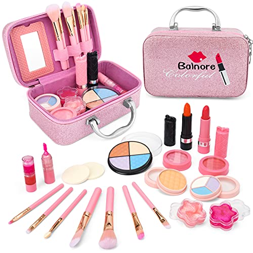 Balnore Cosmetic Beauty Set for Kids Toddler Kids Girl Children Princess Pretend Play Christmas Birthday Gift Toys for Girl (21pcs)