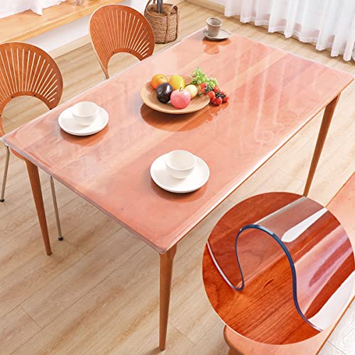 Naravins テーブルクロス 透明 PVC製 透明マット デスク ビニールクロス テーブルマット テーブル ビニール 事務所用 汚れ防止 テーブルカバー 防水 防塵 耐熱 耐久性 サイズ選択可能 お手入れ簡単80*135cm