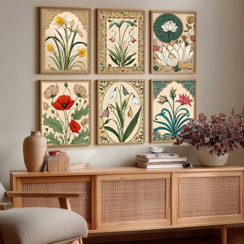 Image of kotart Premium Digital Madhubani Art Paintings with Frame for Home Decor - Wall Painting for Living Room - Pack of 6 (10x13, painting for wall decoration)
