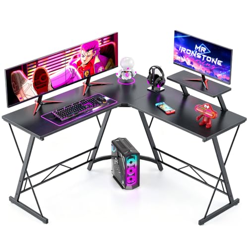 Mr IRONSTONE L Shaped Gaming Desk Corner...