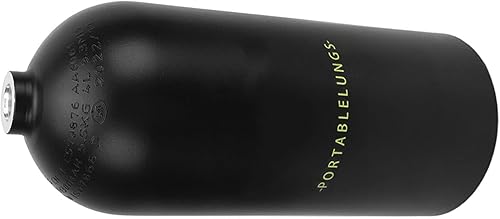 DIDEEP Equipo de buceo, 3L 30-50 minutos de aviación cilindro de oxígeno de aluminio para buceador (negro)