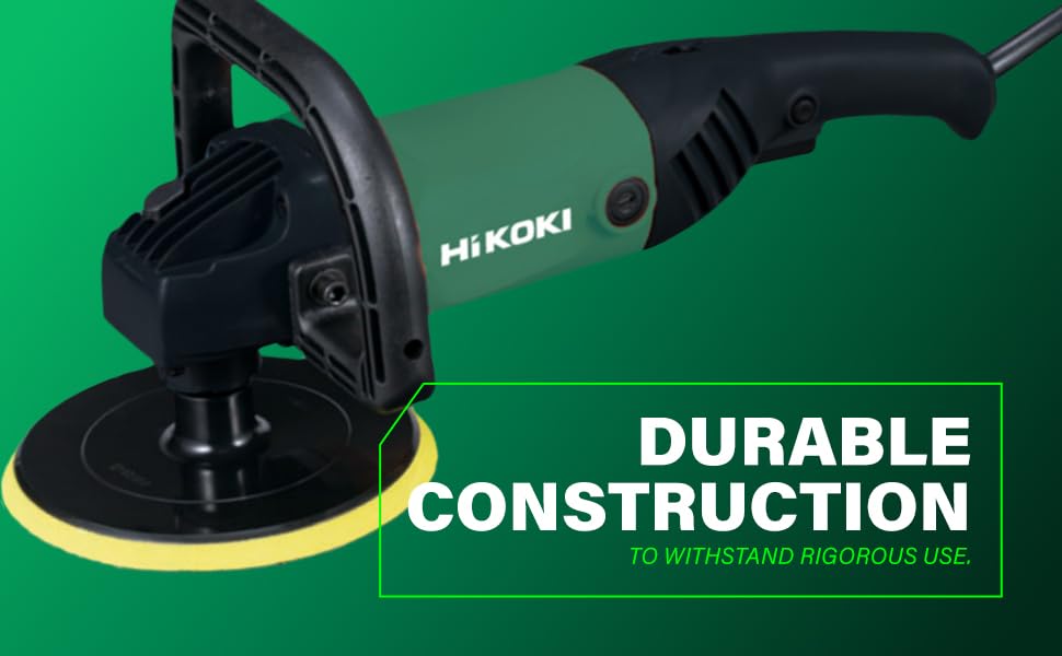 HIKOKI SP18VCS9Z 180 mm Corded Polisher 1200W | 600-3300Rpm | 2.9Kg | Black & Green 3