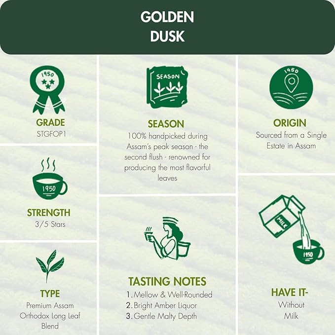 Image of 1950 Origins Combo Pack | Darjeeling Green Premium Green Tea | Darjeeling Mist Premium Black Tea| Golden Dusk Assam Golden-tipped Orthodox Long Leaves| Tin Caddy 80g X 3