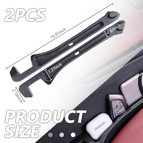 Image of 2PCS Car Seat Gap Filler Organizer and Carry Hook,Upgraded Multifunction Gap Filler for Car with Filling Gaps and Storing for Phones Keys,Universal No Drop Seat Guard for Cars