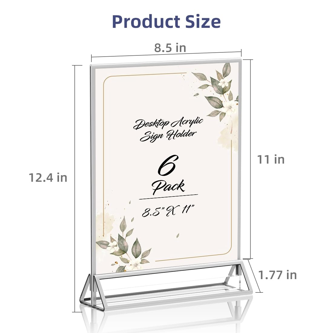A5 Menu Holder Lifewit 6 Pack Acrylic Sign Holder With Gold Borders ...