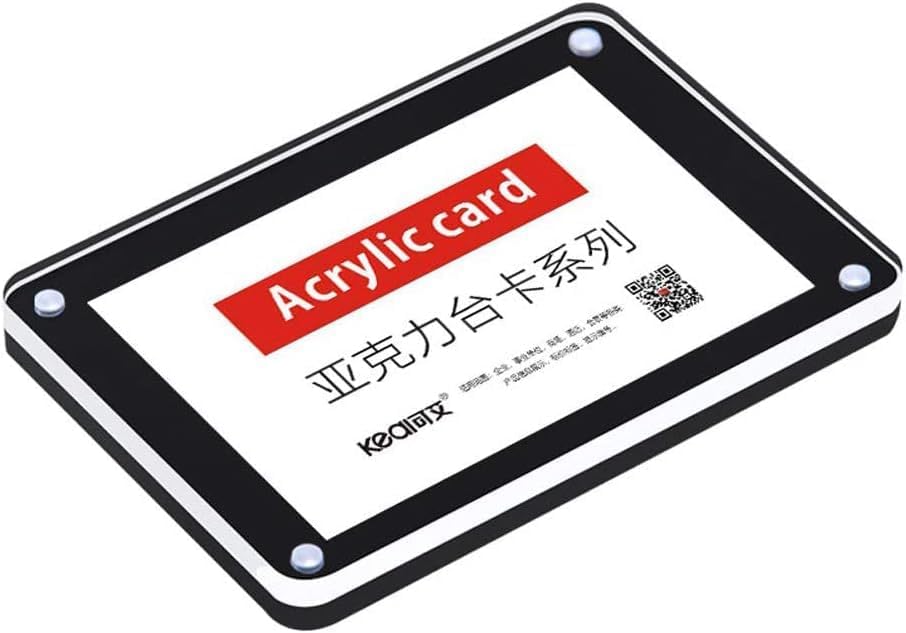 5 Pack Acrylic Label Holder Price Tag Displays Sign Holder with 3M Tape Adhesive Wall Mount Sign Stand (Black 90*60mm/3.54*2.36 inches) - Image 2