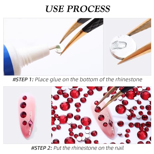 Image of Siam Flatback Rhinestones, Glass Rhinestones for Nail Art and Craft, Glue Fix, Loose Crystal Gemstones(Siam, SS30, 576pcs, 6.4-6.6mm)