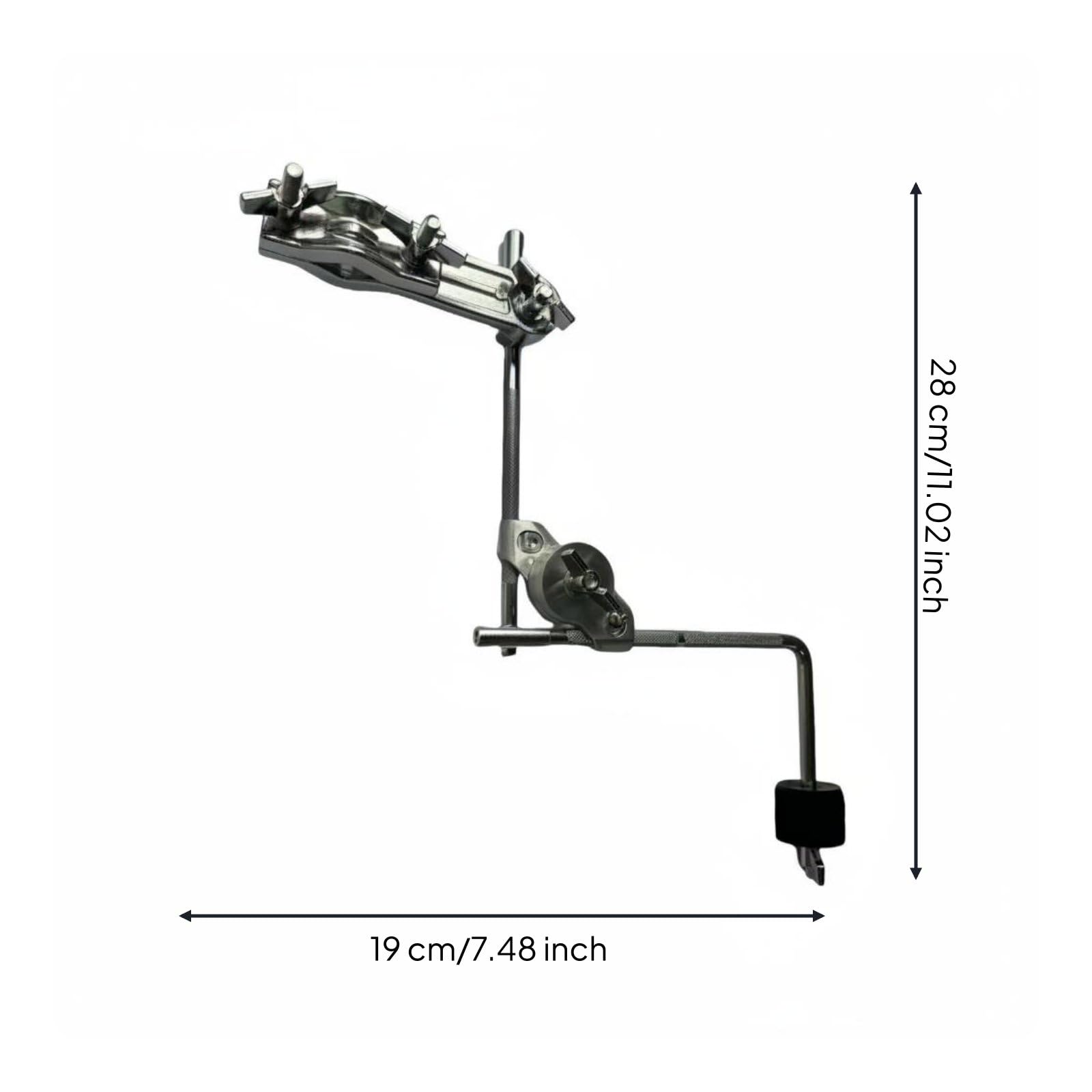 Morsetto Estensione Piatto Rimovibile Supporto Piatti Regolabile Metallico Staffa Supporto Batteria per Sala Prove, Palco, Studio di Registrazione, Supporto Per Piatto