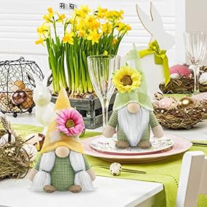 Set of 2 Spring Gnomes Plush Sunflowers Summer Gnome Decorations Handmade Figurines for Home Farmhouse Tiered Tray Holiday Festival Party Set of 2 Spring Gnomes Plush Sunflowers Summer Gnome Decorations Handmade Figurines for Home Farmhouse Tiered Tray Holiday Festival Party