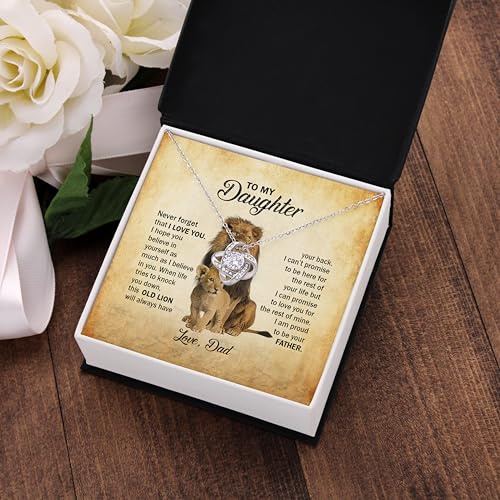 To My Daughter Necklace From Dad, Daughter Gift From Dad, Father Daughters Jewelry With Message Card And Gift Box, Graduation Christmas Birthday Gifts For Daughters From Mom2