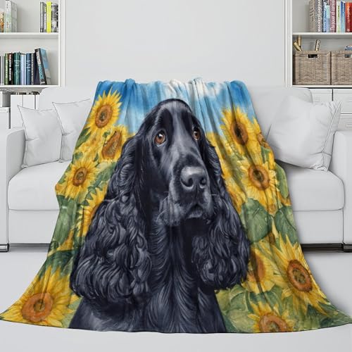 Couverture Cocker Spaniel microfibre compacte chaude, fini les plaids lourds et difficiles à laver