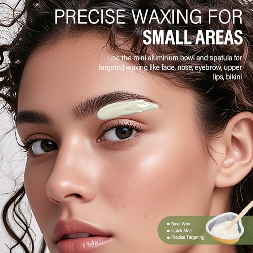 Image of KeShi Waxing Kit, Painless Hair Removal Wax Warmer with 6 Bags Hard Wax Beans for Full Body, Legs, Face, Eyebrows & Bikini- Ideal for Both Women & Men(Green)