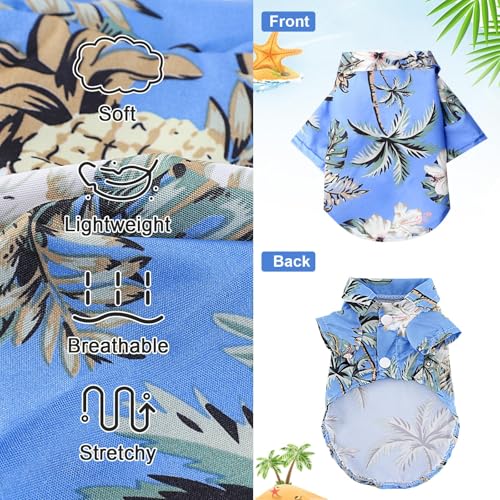Hawaii Hunde Shirts für Kleine,Sommer Hundeshirts,Pet Poloshirt T-Shirt,Hunde Shirt für Kleine Dog,Hundeshirt Bedruckte T-Shirts Schnell Trocknende Atmungsaktive für Small Dog Katzen (Himmelblau,M)