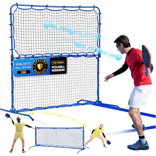Filet de rebond de pickleball portable 2 en 1 pour entraînement solo en jardin