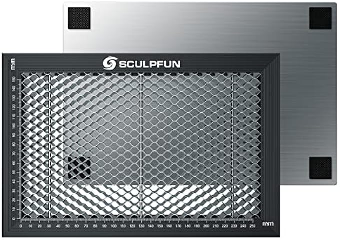 SCULPFUN Honeycomb work table 300 x 200 x 22 mm, laser cut honeycomb laser bed, suitable for CO2 or diode laser engraving and cutting machines, accessories for laser engraving, smooth edge cutting