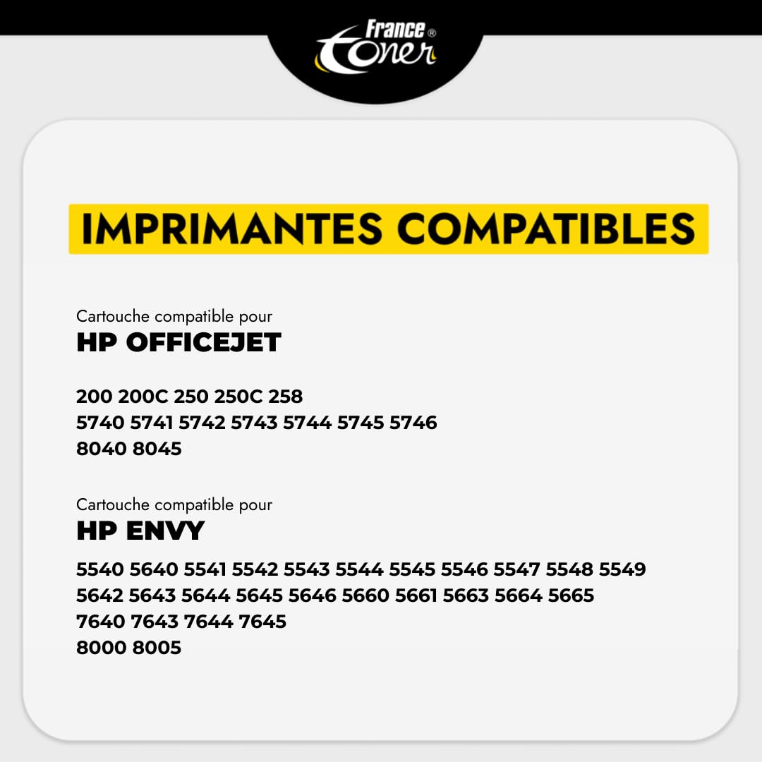 62XL - Cartouches Compatibles avec HP 62 XL - Encre Noir et Couleurs pour HP Envy 5540, 5542, 5543, 5544, 5545, 5546, 5547, 5548, 5640, 5642, Officejet 200, 250, 5740, 8040
