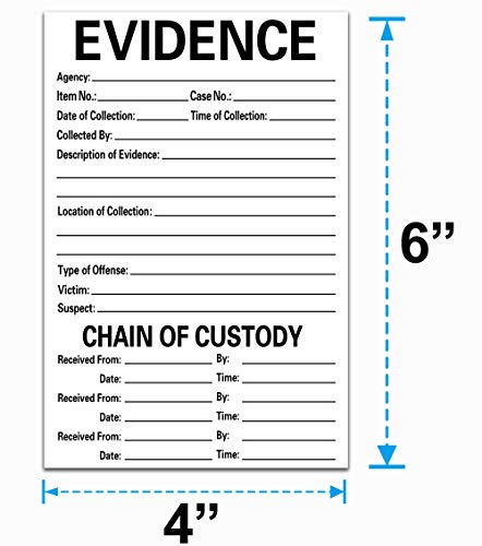 Wootile 2019092601 Adhesive Evidence Label 4 X 6 Inches thumb #6